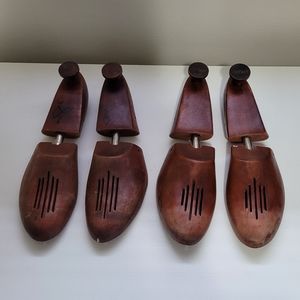 2 Sets Vintage Wood Shoe Tree Forms Keepers Stretchers, Siz…